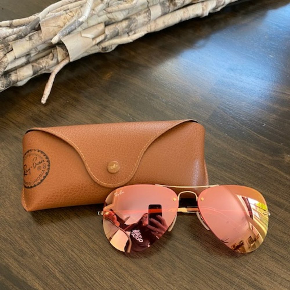 Ray-Ban RB3449 Aviator Sunglasses - Gradient Copper Lenses
